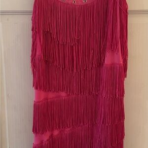 Moschino Vibrant Pink Fringe Dress